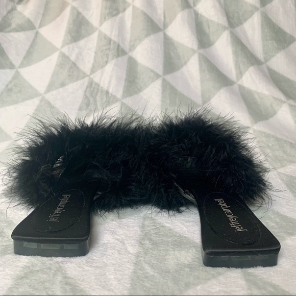 JEFFREY CAMPBELL Crossband Slide Sandal Flats Genuine Turkey Feathers crushonu2 - Picture 8 of 11